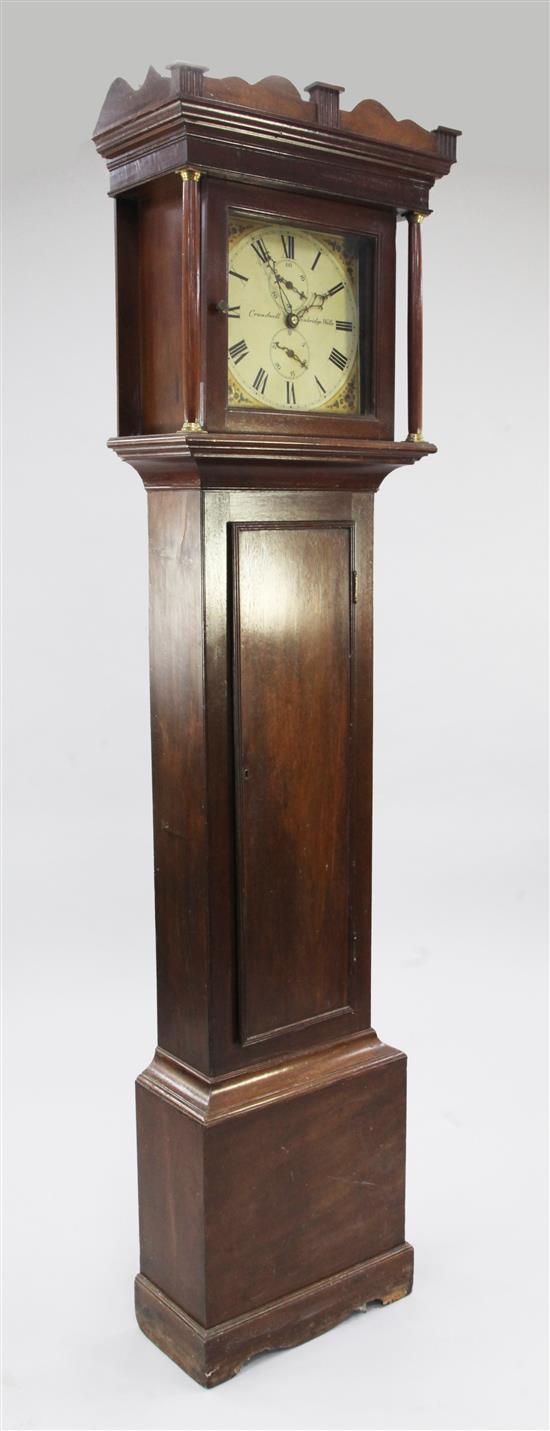 Crundwell of Tunbridge Wells. A George III mahogany thirty hour longcase clock, 6ft 6in.